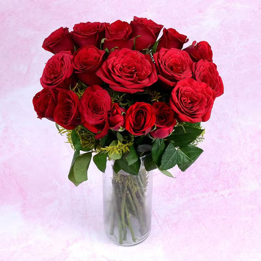 Classic Red Rose Vase