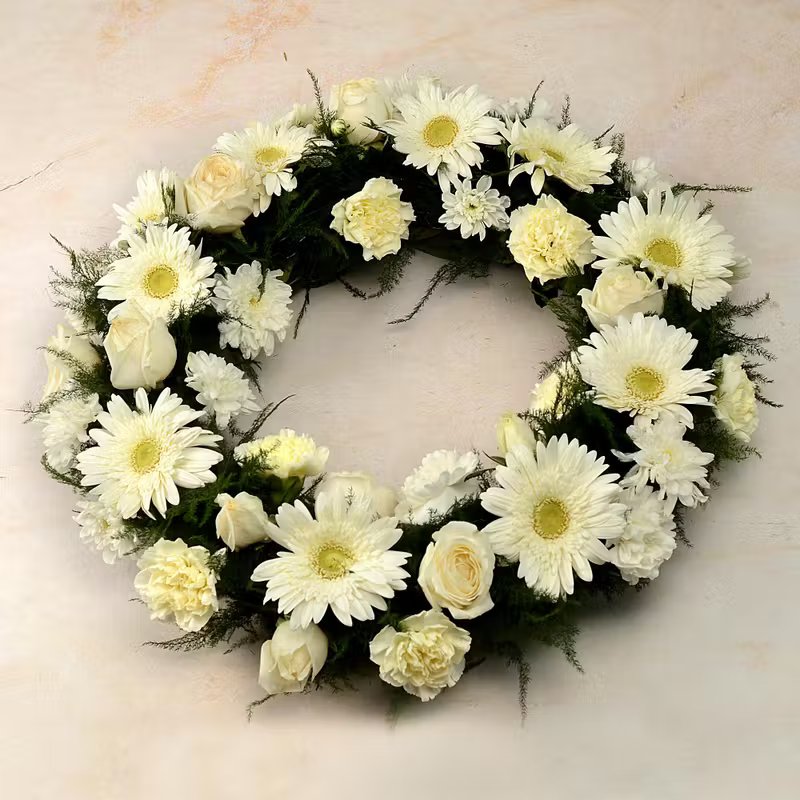 Elegant White Floral Wreath