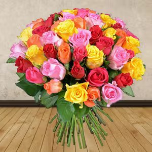 Colorful Multicoloured Rose Bunch