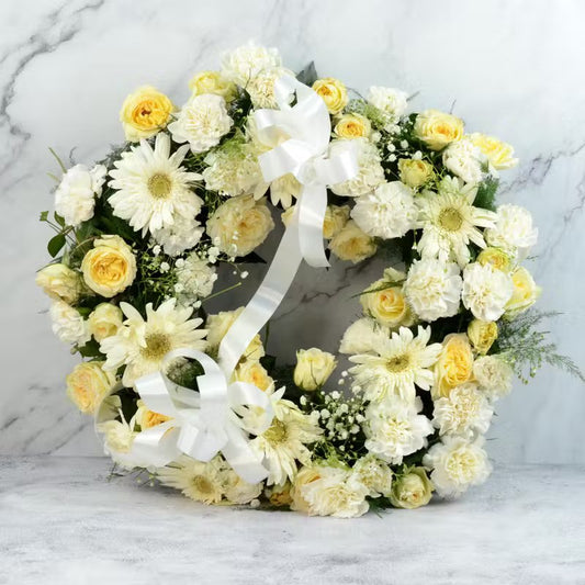Graceful White Wreath Arrangement