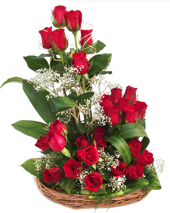 30 Red Rose Basket