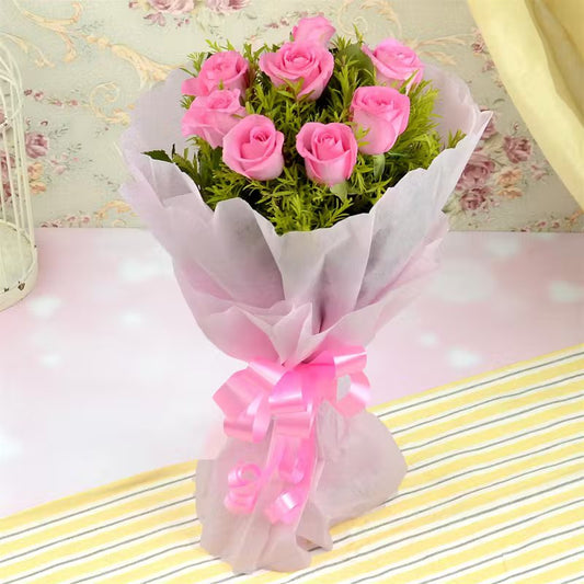 Charming Pink Rose Bunch