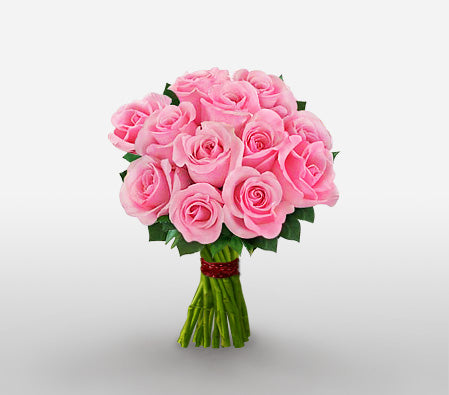 15 Pink Rose Bunch