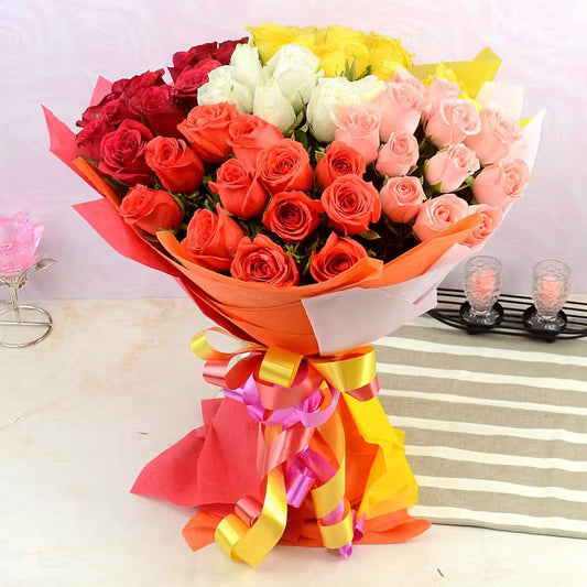 Vibrant Mixed Roses Bunch