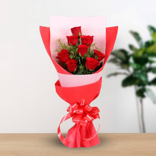 8 Red Rose Bunch