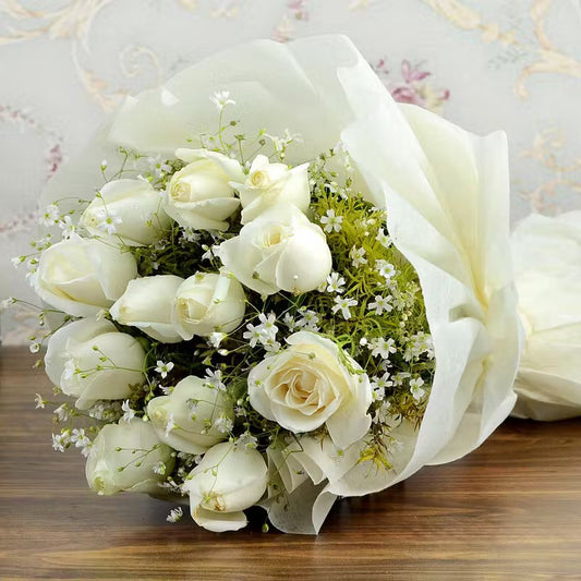 Classic White Rose Bunch
